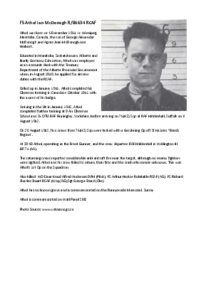 A preview of a PDF biography for McDonogh, Athol Ian